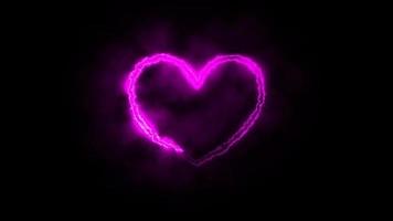 Neon glowing heart. Valentines day background. video