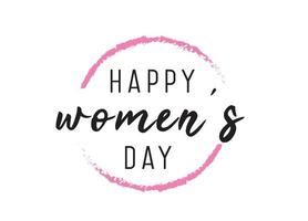 Handwritten Lettering of Happy Women's Day vector . Template for Label, Postcard, Poster, Sticker, Print, Card, Web Product. Objects Isolated on White Background.