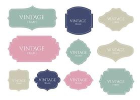 Vintage Frames Set, clipart bundle. Frames for decorative design. Vector stock illustration.