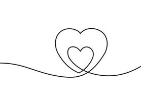 Minimal line heart with text space vector background