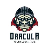 drácula logo. drácula mascota logo diseño vector ilustración
