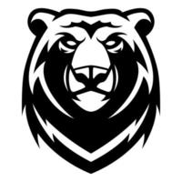 Bear logo vector icon symbol template design black and white illustration