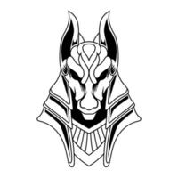 Anubis Vector. Black And White Anubis Mascot Logo Design Vector Template Illustration