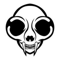 Skull Head Vector design black and white isolated