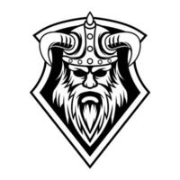 viking vector head logo black and white design illustration template
