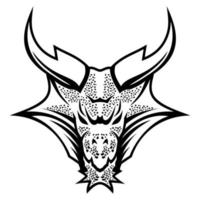 Dragon Head black and white logo icon symbol modern style template