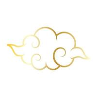 Golden chinese cloud line icon. vector