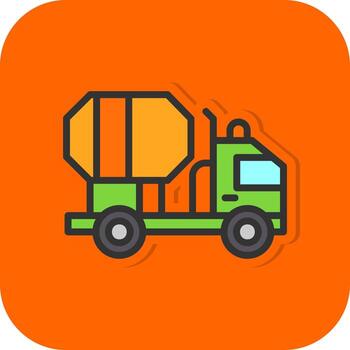 Cement Truck Vector Icon Design