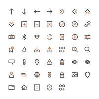 Interface outline icon set. Vector illustration