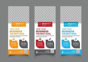 Attractive modern business roll up banner design pop up or dl flyer template vector