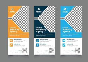 Attractive modern business roll up banner design pop up or dl flyer template vector