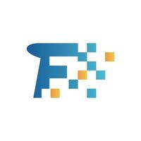 Initial F Flip Data Logo vector