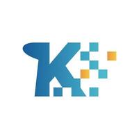 Initial K Flip Data Logo vector