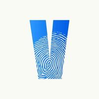 Initial V Finger Print Logo vector