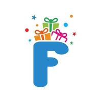 Initial F Gift Logo vector