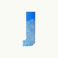 Initial J Finger Print Logo vector