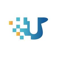 Initial U Flip Data Logo vector