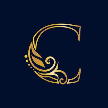 Luxury Initial Line C vector