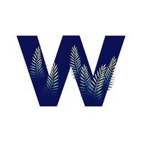 Initial W Leaf Logo vector