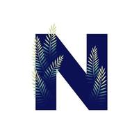 Initial N Leaf Logo vector