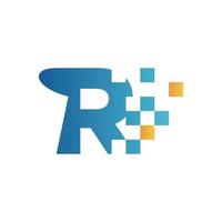 Initial R Flip Data Logo vector