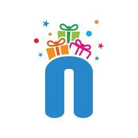 Initial N Gift Logo vector