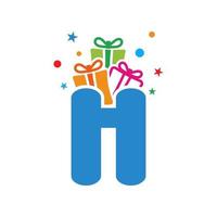 Initial H Gift Logo vector