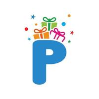 Initial P Gift Logo vector