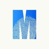 Initial M Finger Print Logo vector