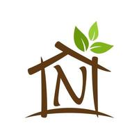 inicial norte hogar jardín logo vector