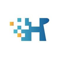 Initial H Flip Data Logo vector