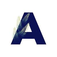Initial A Leaf Logo vector