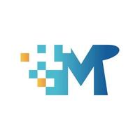 Initial M Flip Data Logo vector