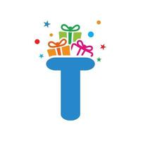 Initial T Gift Logo vector