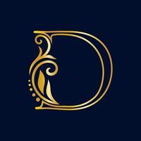 Luxury Initial Line D vector