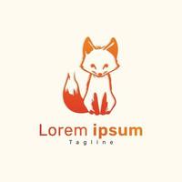 Gradient abstract fox logo design. Modern animal mascot fox logo template. vector