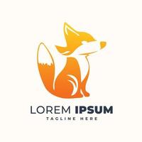 Gradient abstract fox logo design. Modern animal mascot fox logo template. vector