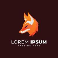 Gradient abstract fox logo design. Modern animal mascot fox logo template. vector