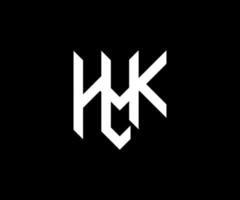 hlk logo monograma con proteger forma diseño modelo. hlk ,hlk resumen letras logo monograma. hlk letra logo diseño icono vector símbolo