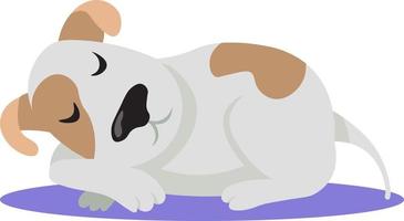 Vector drawing. Funny little puppy is sleeping. Site unavailable. Website loading error