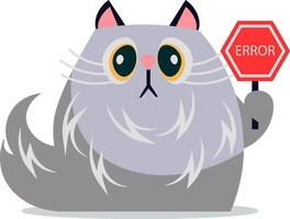 gris gracioso gato. prohibición signo. sitio web página no disponible vector