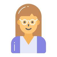 Woman wearing glasses vector design in trendy style