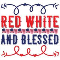 Red white and blessed vector