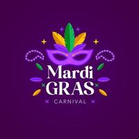 Mardi gras with text with carnaval mask vector