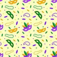 Mardi gras seamless pattern with carnaval mask vector