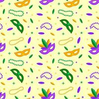 Mardi gras seamless pattern with carnaval mask vector