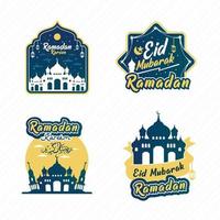 vector-based collection of Ramadan badges vector