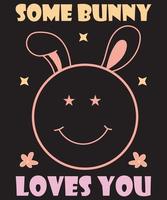 Retro Bunny Easter SVG Design vector