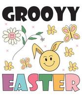Retro Groovy Easter PNG Sublimation vector