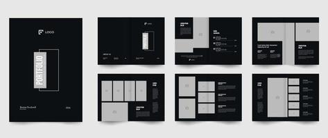 architecture portfolio design template, architectural portfolio layout design vector